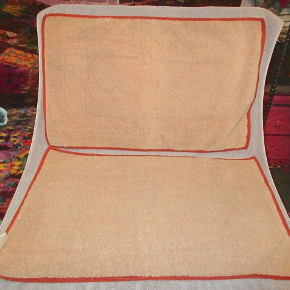 Vtg Hilasal Hand Towels Set Of 2 Soft Cotton Aztec Southwestern Hippie Boho 2